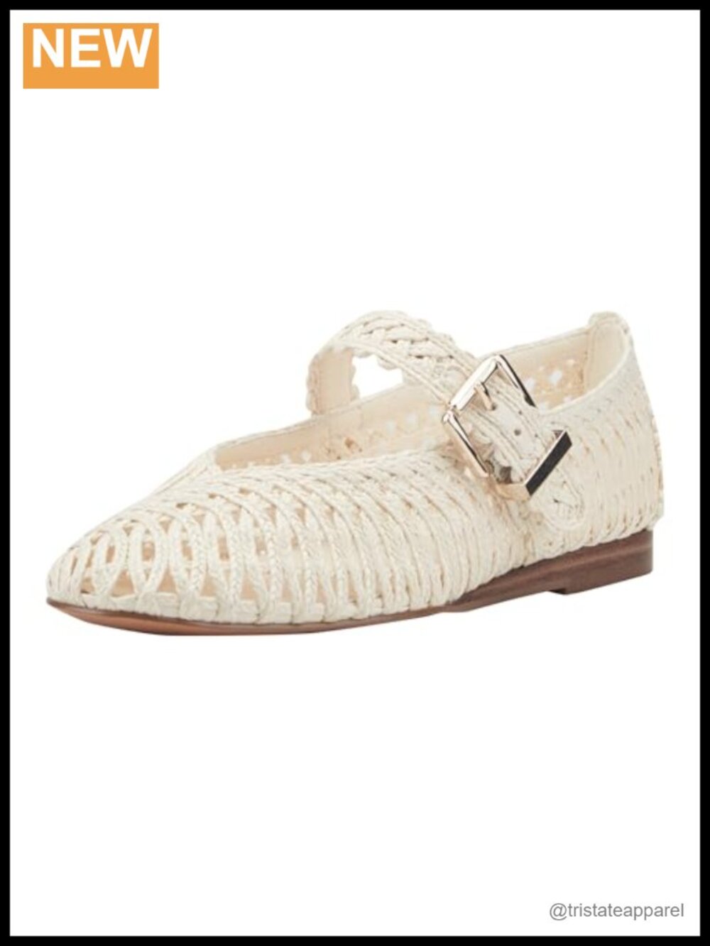 Woven Mary Jane Dress Flats Round Toe Buckle Closure